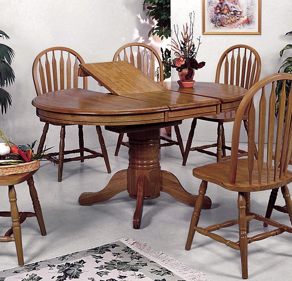 oval farmhouse table with bench