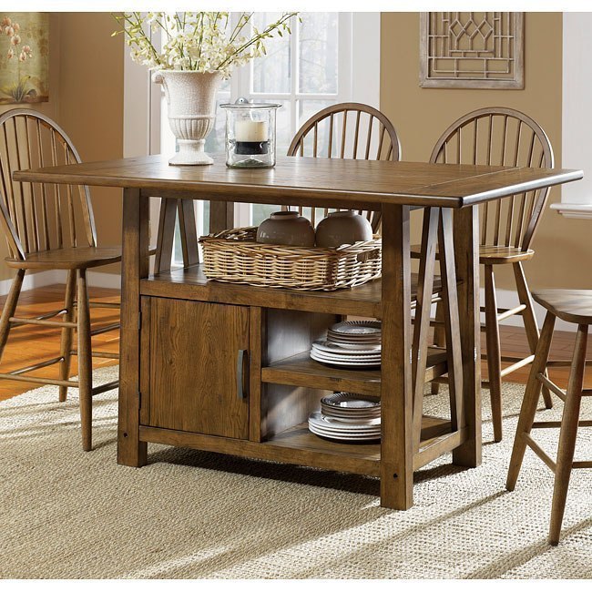 Farmhouse Counter Height Island Table by Liberty Furniture FurniturePick