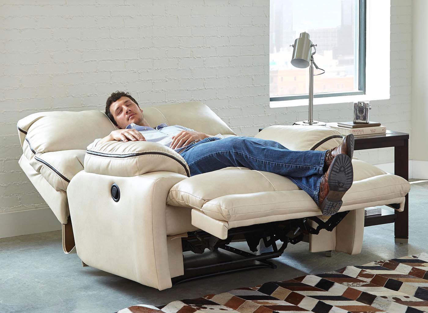 larkin leather power glider recliner