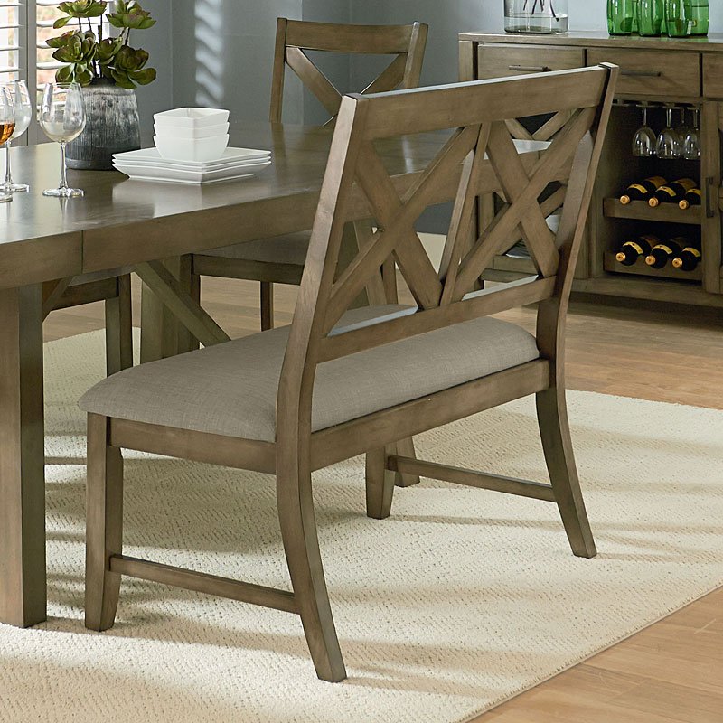 Omaha Dining Room Set w/ Bench and Upholstered Chairs (Grey) by