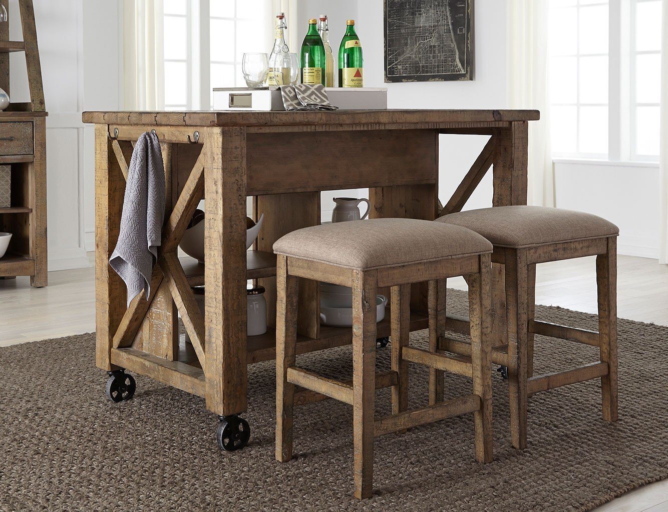 Prescott Valley Kitchen Island Set (Honey) by Liberty Furniture