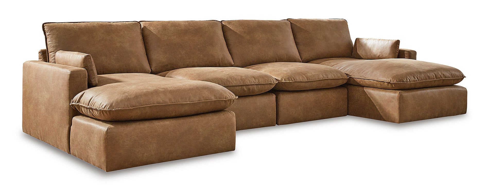 Marlaina Caramel Modular Double Chaise Sectional by Benchcraft