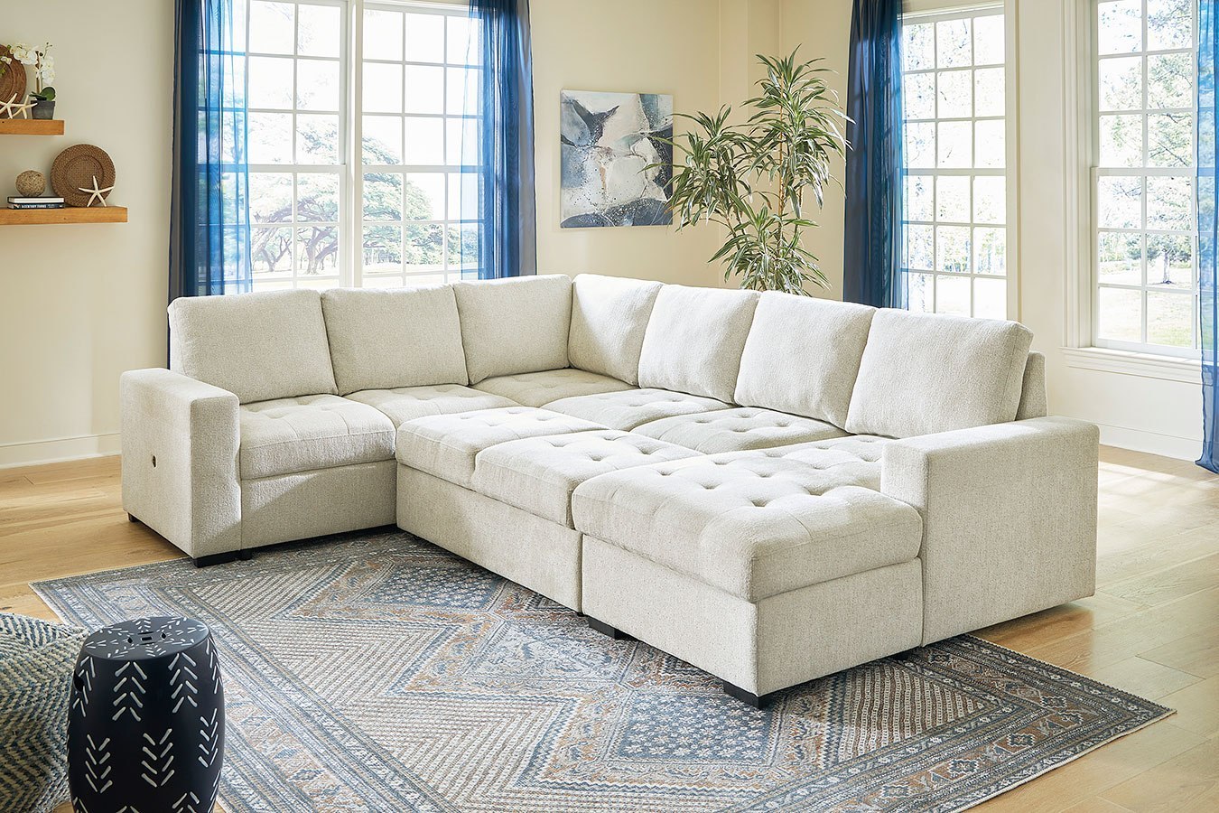 Millcoe Linen Sectional Pop Up Sleeper by Signature Design by Ashley