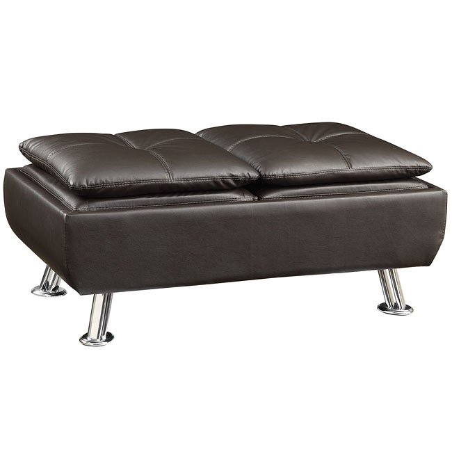 Brown Ottoman w/ Chrome Legs by Coaster Furniture FurniturePick
