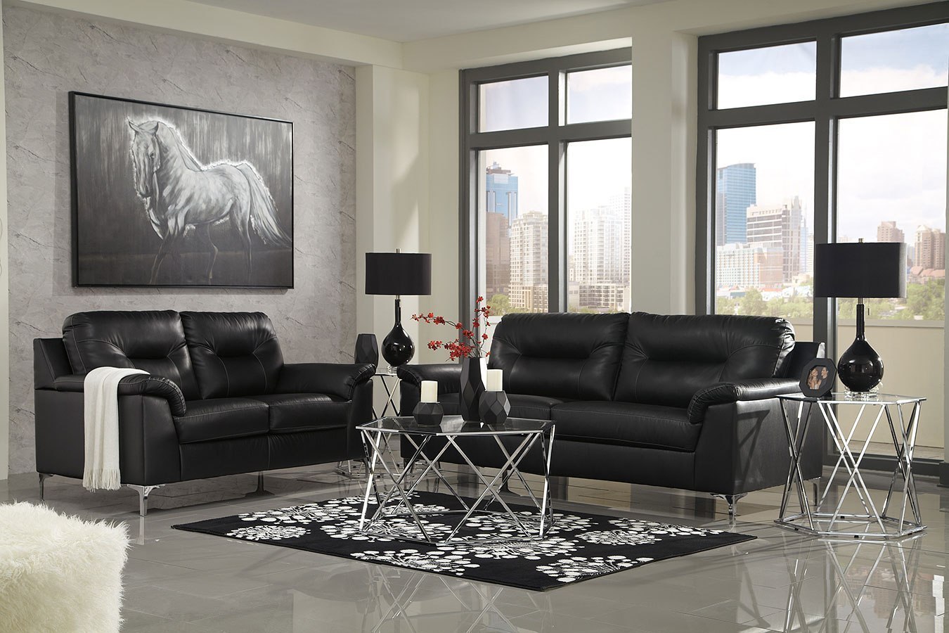 Tensas Black Living Room Set By Signature Design By Ashley