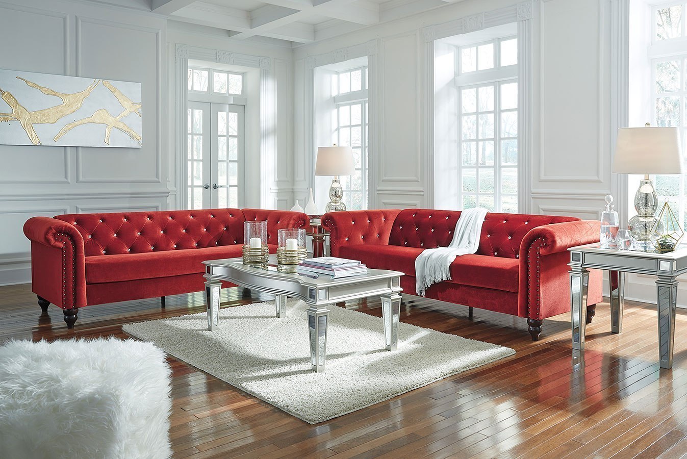 Malchin Red Living Room Set By Signature Design By Ashley FurniturePick