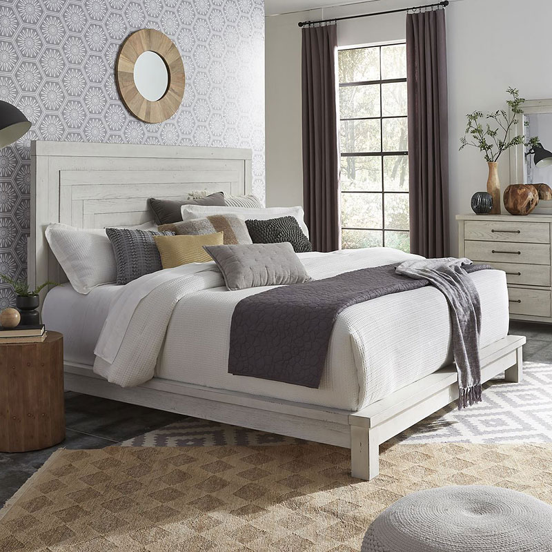 Modern Farmhouse Platform Bed (Flea Market White) by Liberty Furniture
