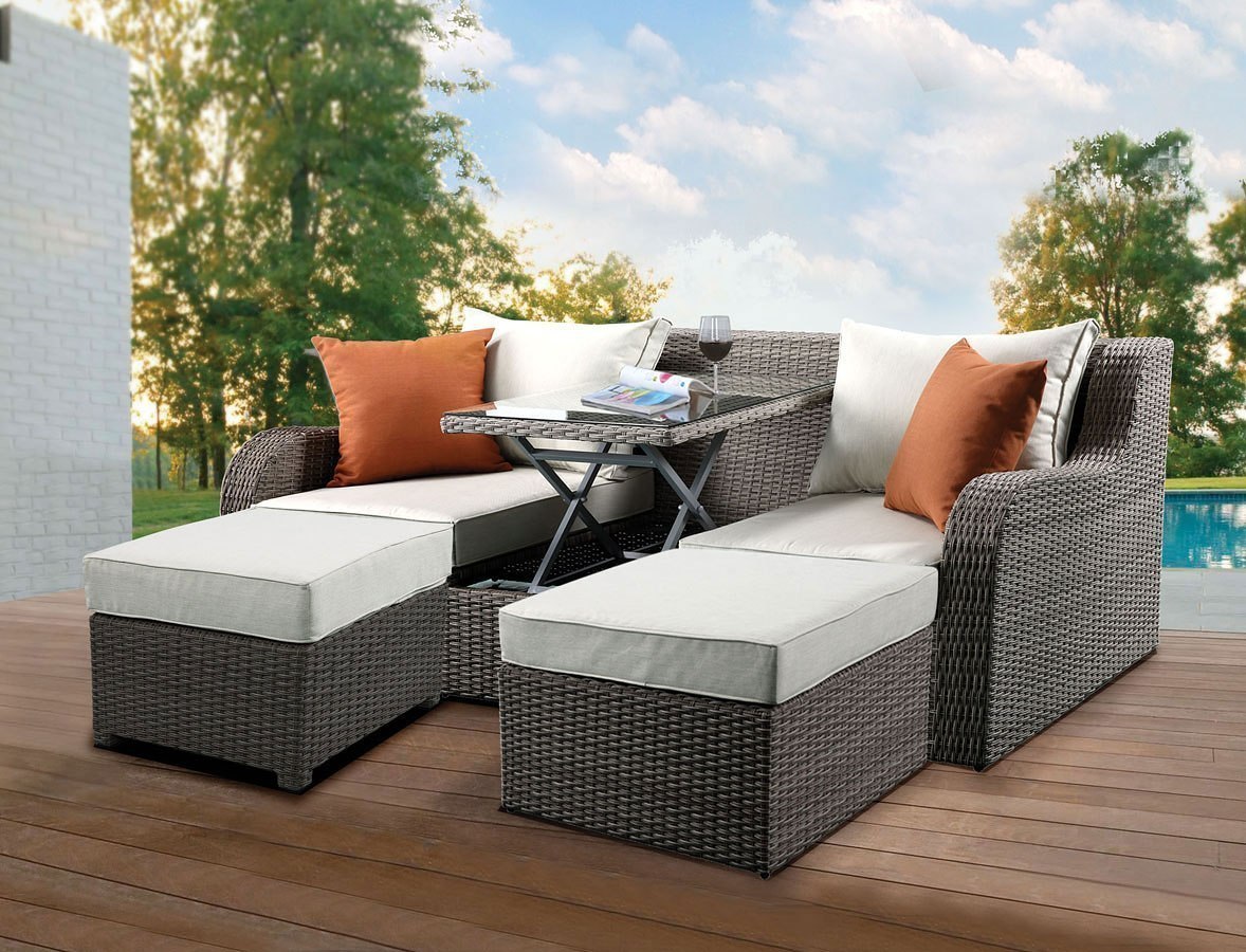 Salena Patio Sectional w/ 2 Ottomans by Acme Furniture FurniturePick