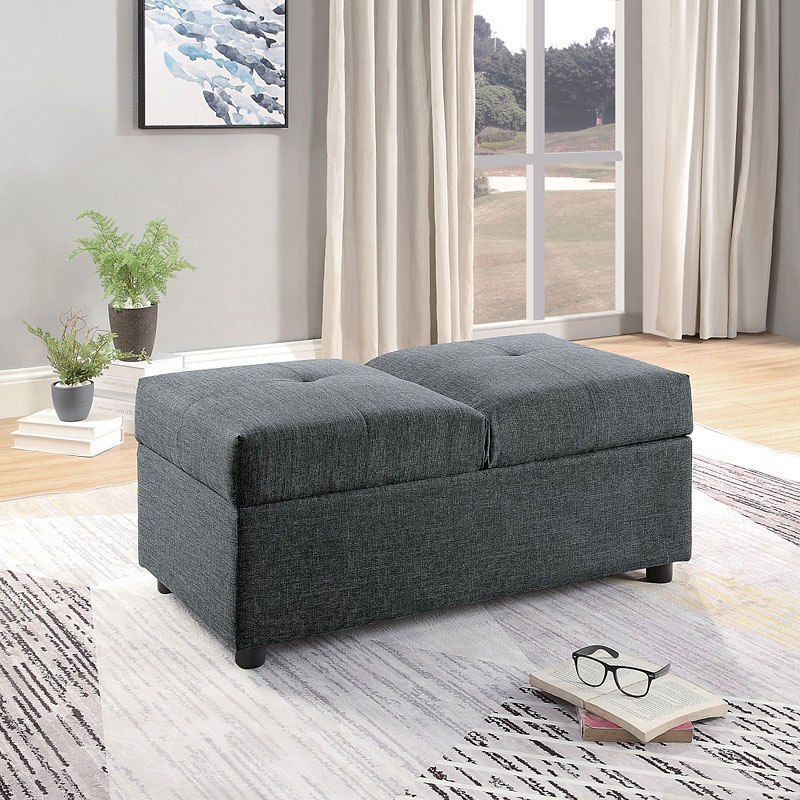 Denby Storage Ottoman/ Chair (Gray) by Homelegance | FurniturePick