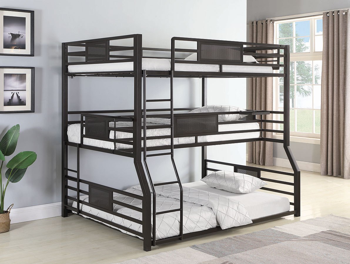 Rogen Triple Full  Txl  Queen Bunk Bed By Coaster Furniture 