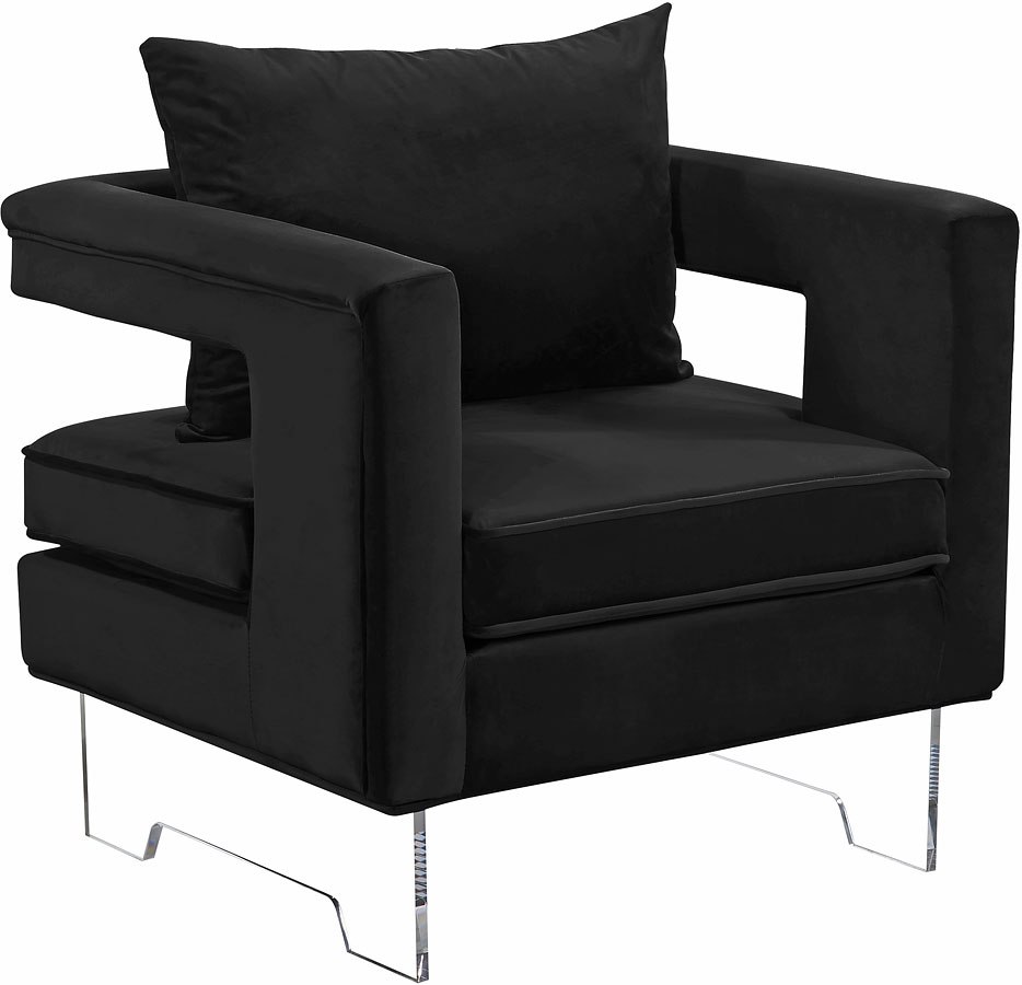 Carson Velvet Accent Chair (Black) by Meridian Furniture