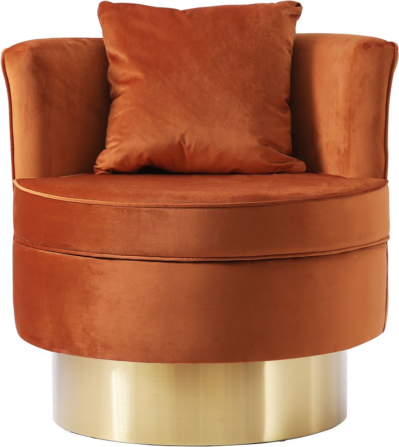 Kendra Velvet Accent Chair (Cognac) by Meridian Furniture