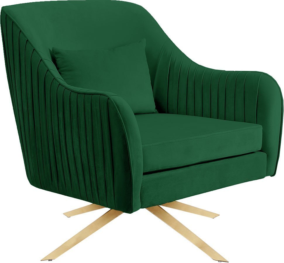 Paloma Velvet Accent Chair Green By Meridian Furniture Furniturepick