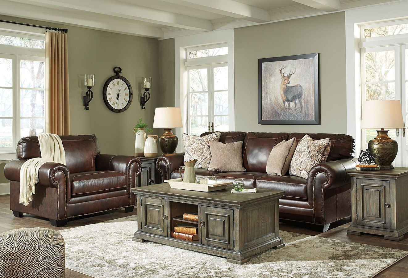 Roleson Walnut Living Room Set By Signature Design By Ashley ...