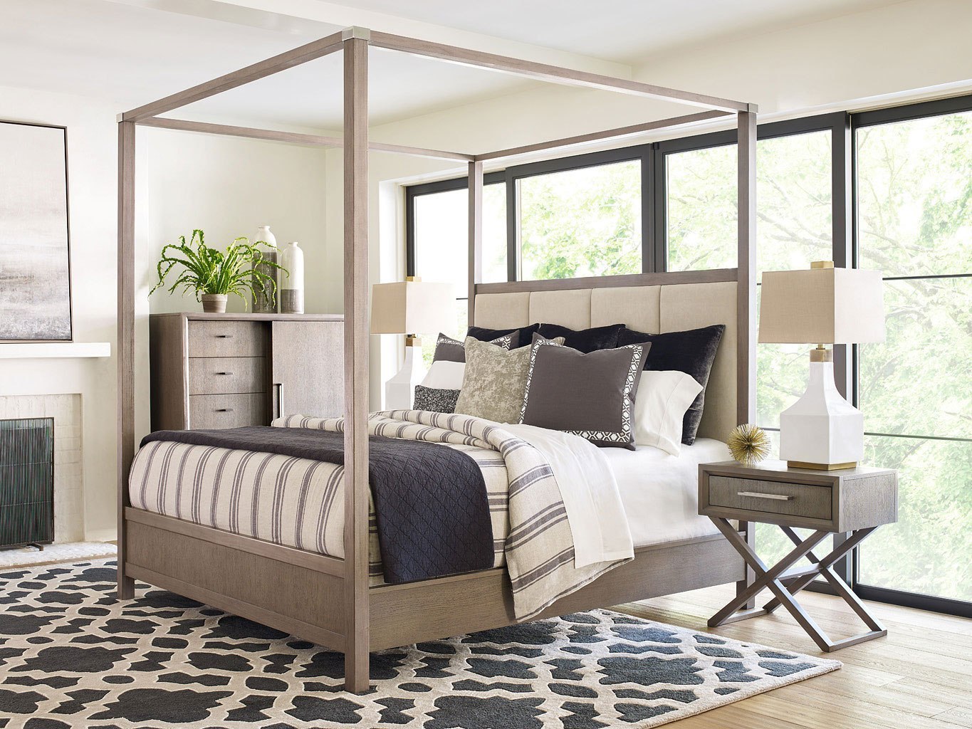 Highline Upholstered Canopy Bedroom Set by Rachael Ray Home by Legacy