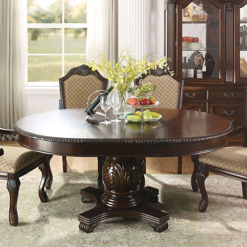 Chateau De Ville Round Dining Table (Espresso) by Acme Furniture ...