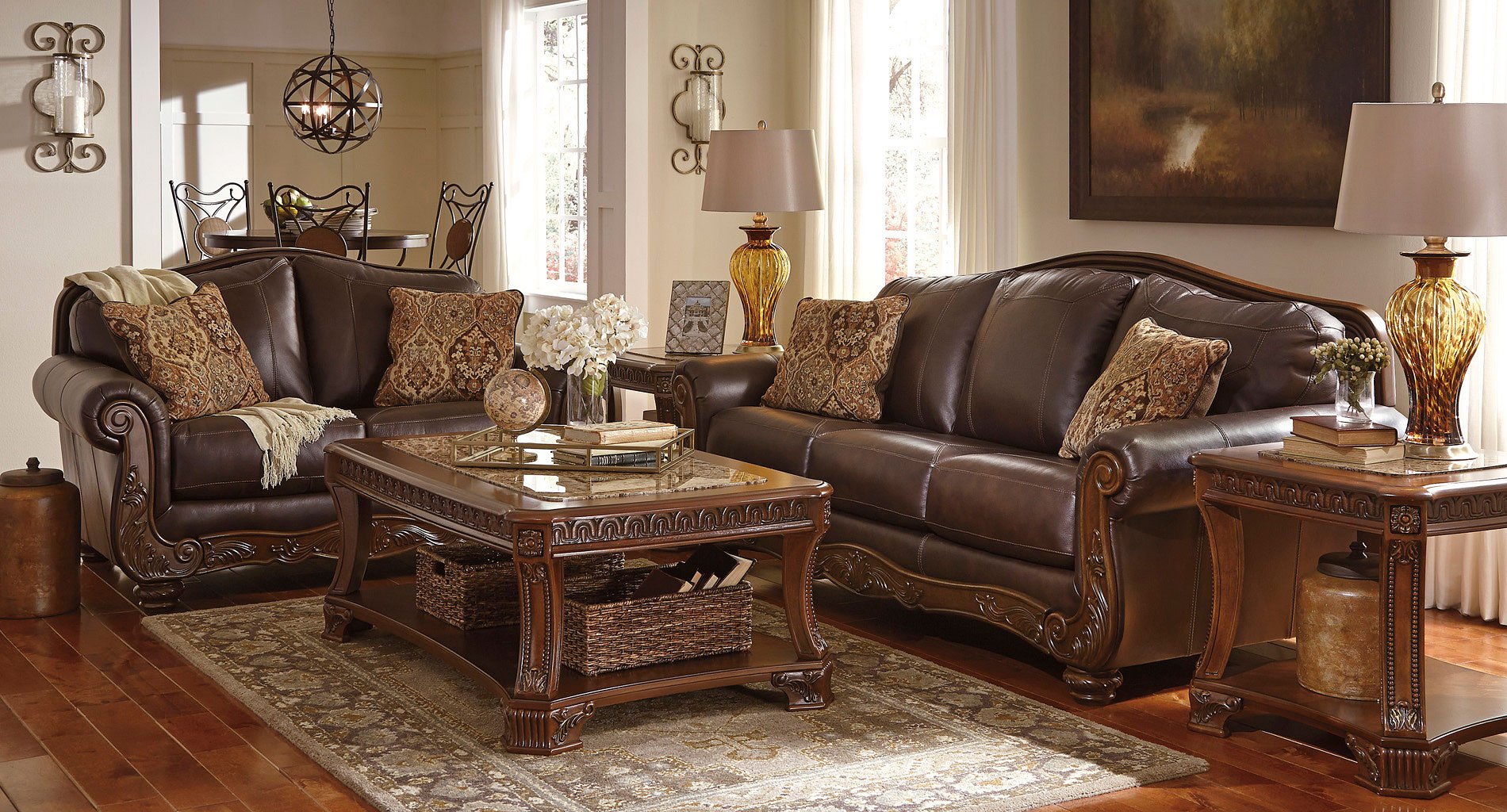 mellwood walnut living room set