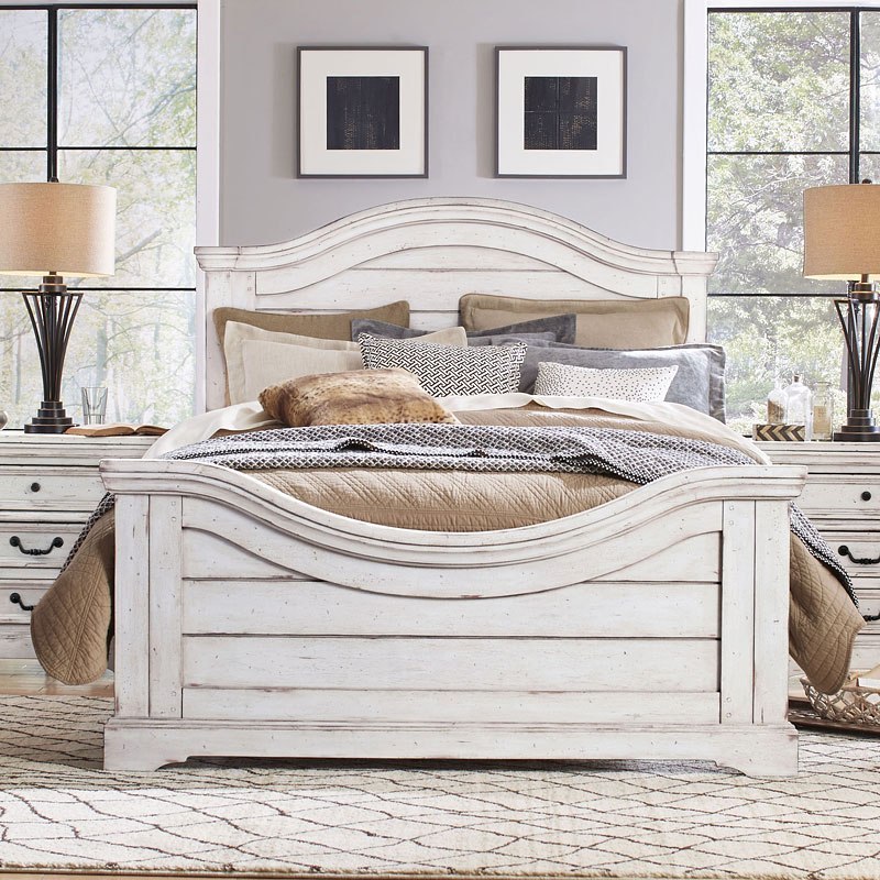 White Distressed Bedroom Furniture Sets Magnolia Manor King Size
