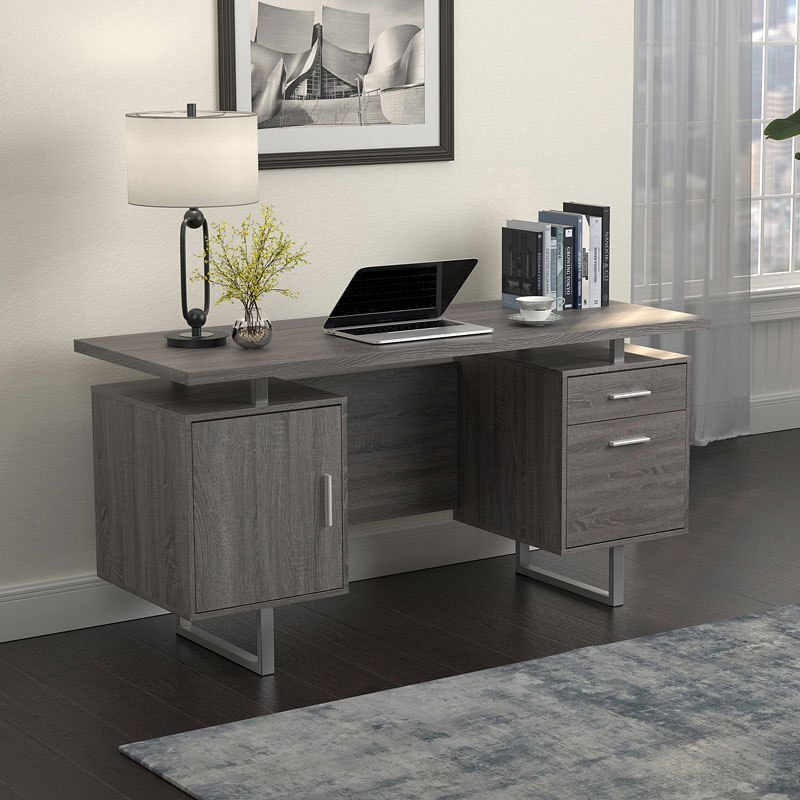 Weathered Grey Office Desk by Coaster Furniture | FurniturePick