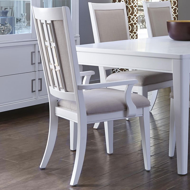 Brighton White Arm Chair (Set of 2) by Samuel Lawrence Furniture