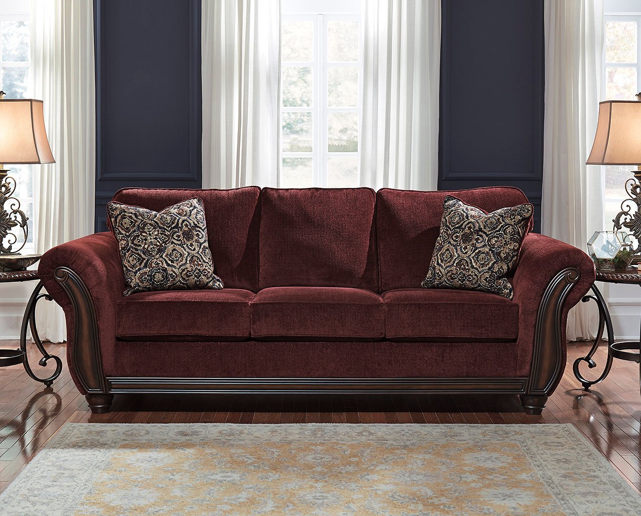 chesterbrook burgundy living room set