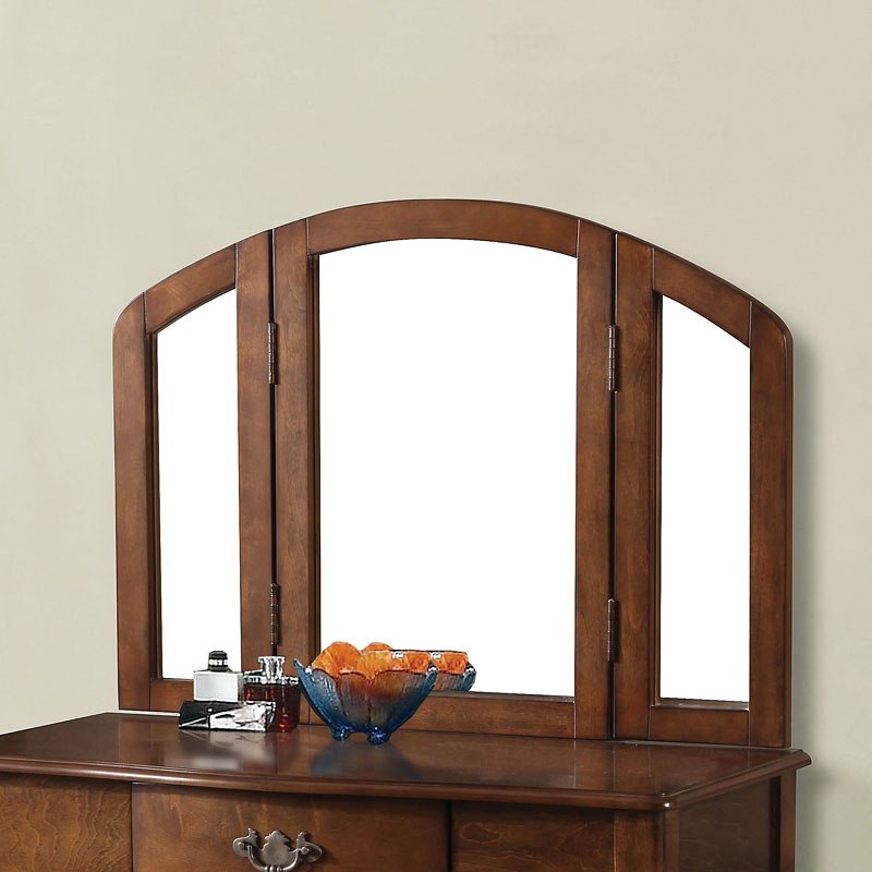 Maren TriFold Vanity Mirror (Oak) by Acme Furniture FurniturePick
