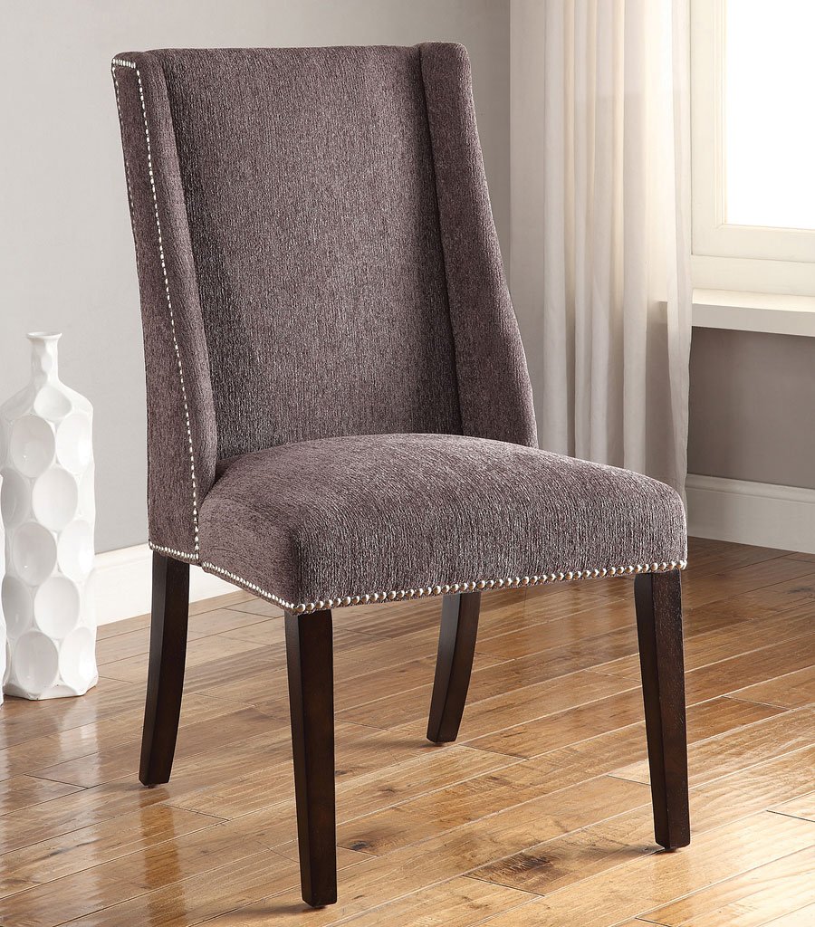 Grey Accent Chair w/ Wing Back (Set of 2) by Coaster Furniture