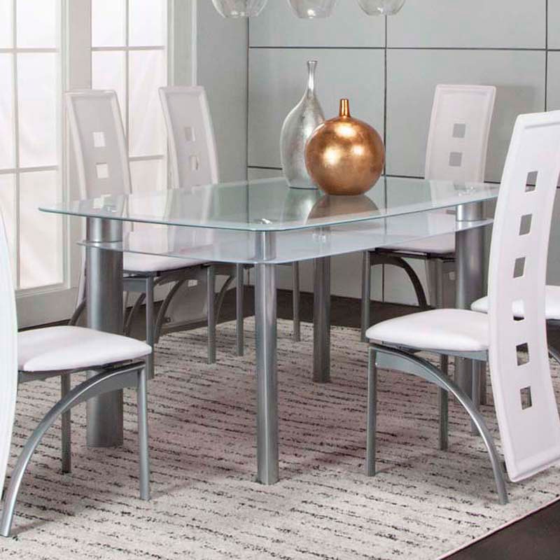 rectangular counter height glass dining table