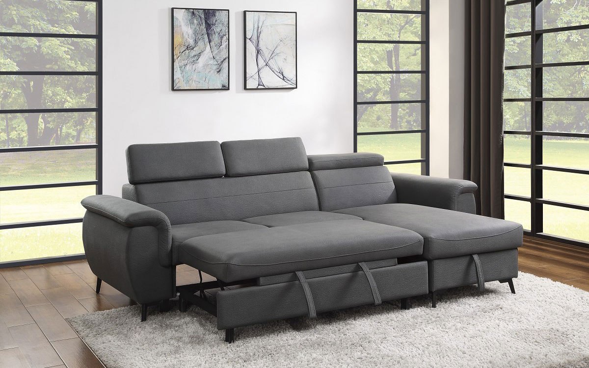 Poundex Bobkona Karen Bonded Leather 2-Piece Reversible Se