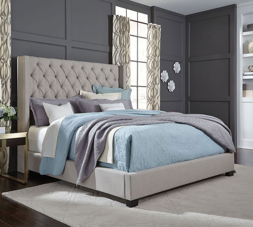 grey upholstered bedroom ideas