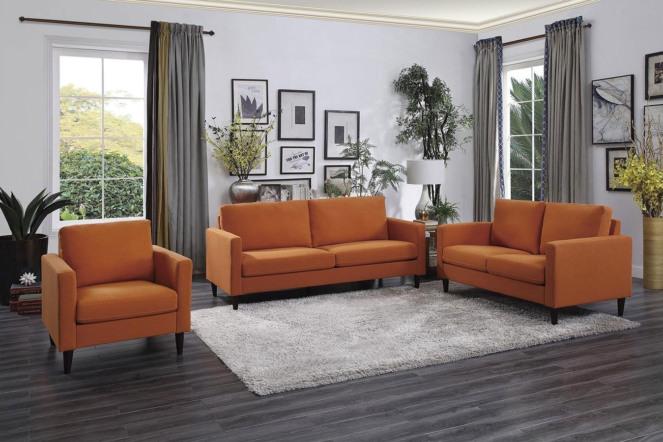 Halliday Living Room Set Orange By Homelegance FurniturePick