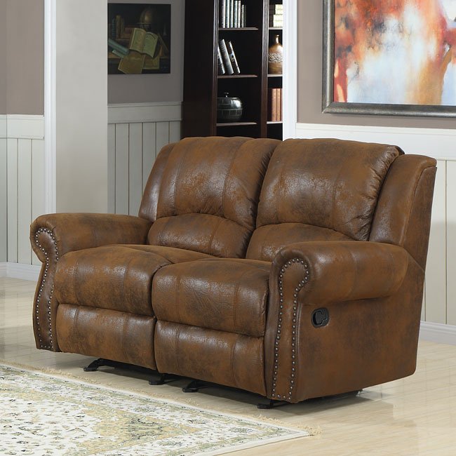 Quinn Reclining Living Room Set (Bomber Jacket Microfiber) Homelegance