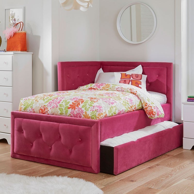 gabby pink upholstered bed