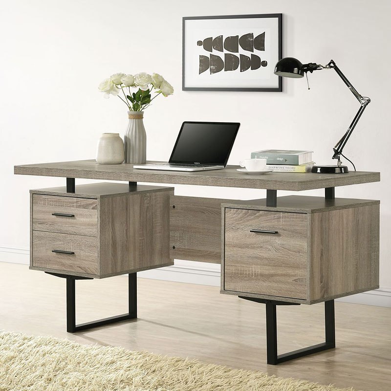 Mona Desk (Light Grey) by Elements Furniture | FurniturePick