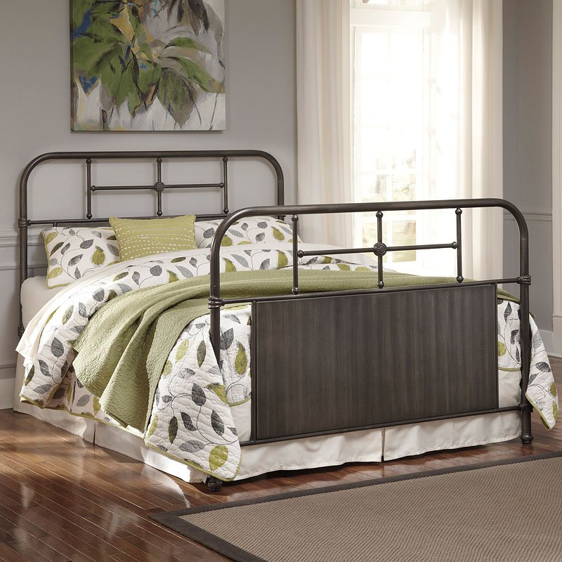 Nashburg Metal Bed (Brushed Pewter) by Signature Design by Ashley
