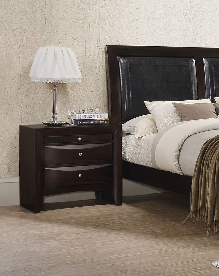 Emily Nightstand Dark Cherry By Crown Mark Furniture Furniturepick