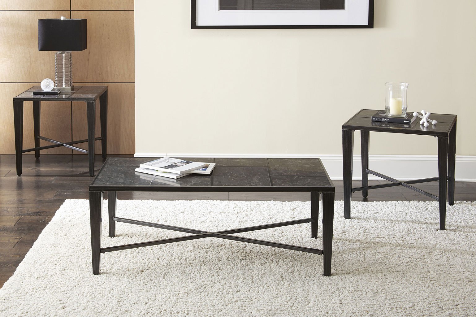 Baxter Bluestone 3Piece Occasional Table Set by Steve Silver Furniture