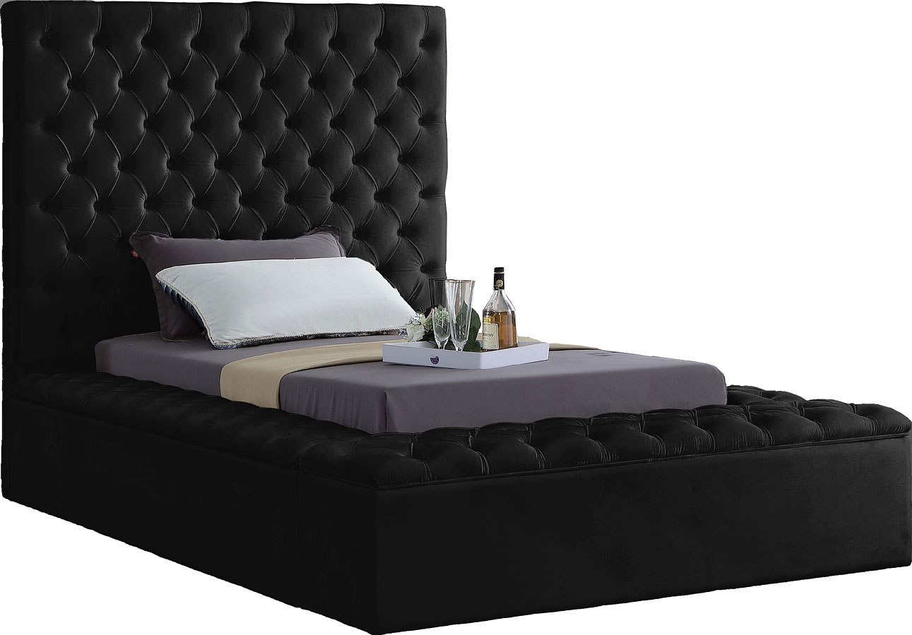 Bliss Youth Upholstered Storage Bed (Black) By Meridian Furniture ...