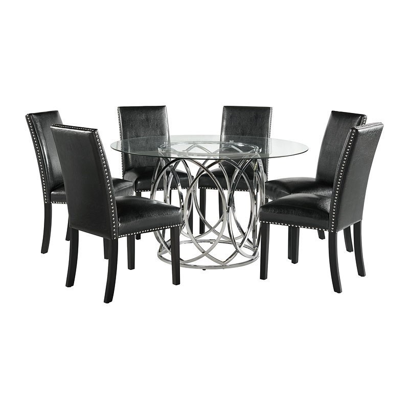 Merlin Dining Room Set w/ Meridian Black Chairs by Elements Furniture