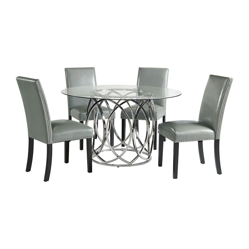 Merlin Dining Room Set w/ Meridian Grey Chairs by Elements Furniture