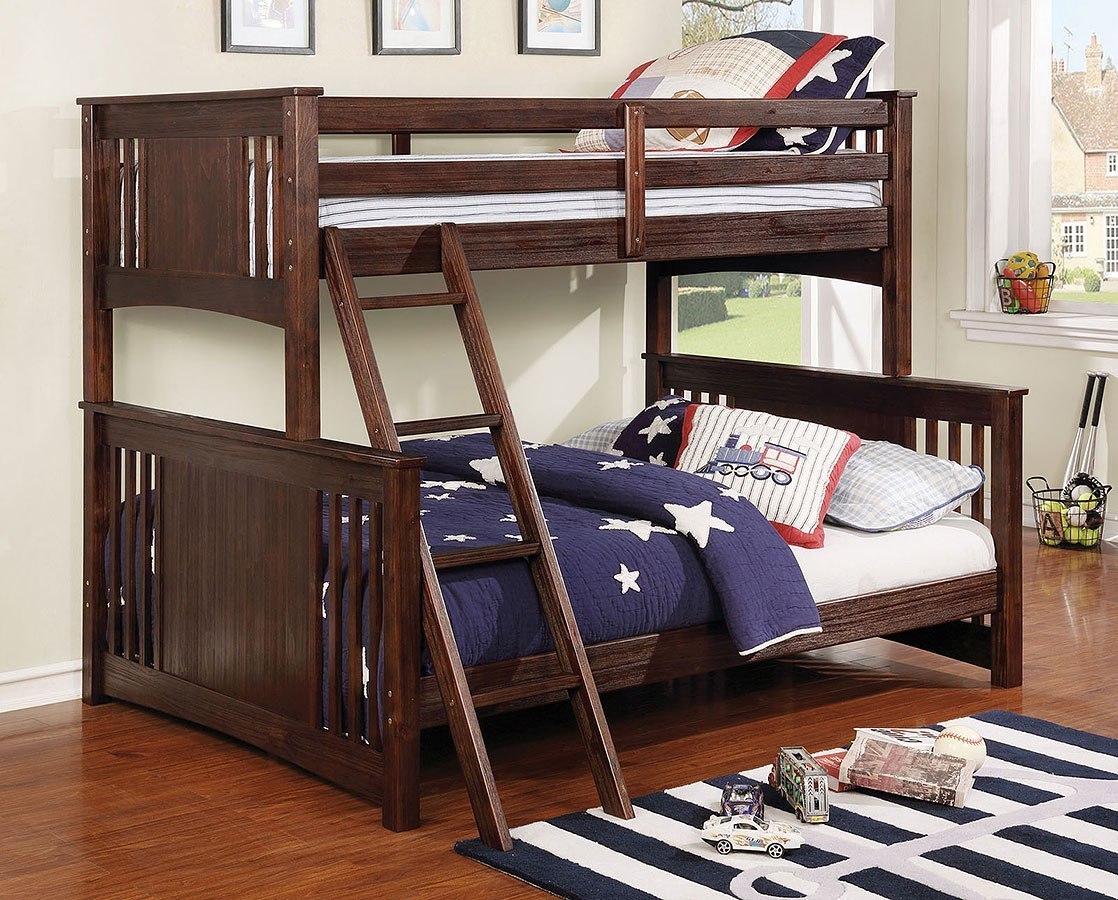 Spring Creek Twin over Full Bunk Bed (Dark Walnut) by Furniture of ...