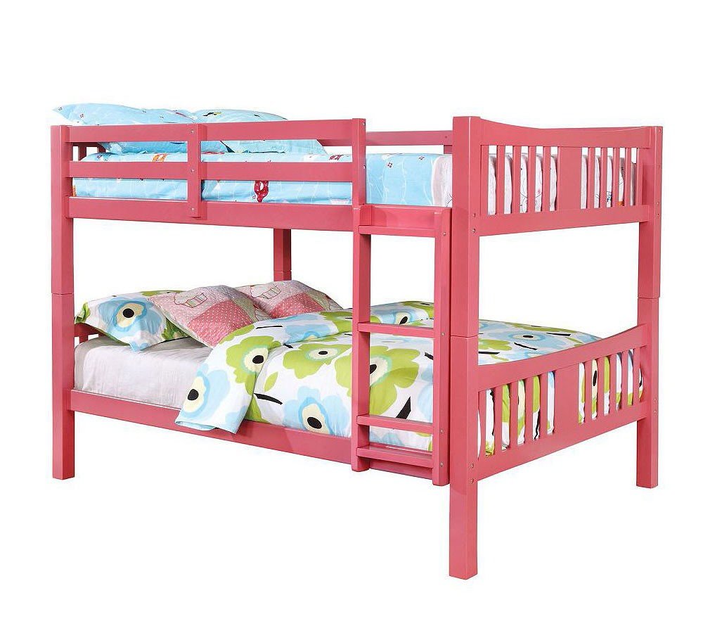pink bunk bed