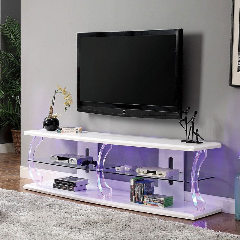 TV Stand Cabinet Unit With LED Lights for 42 49 55 65 inch 4k TV 150cm wide