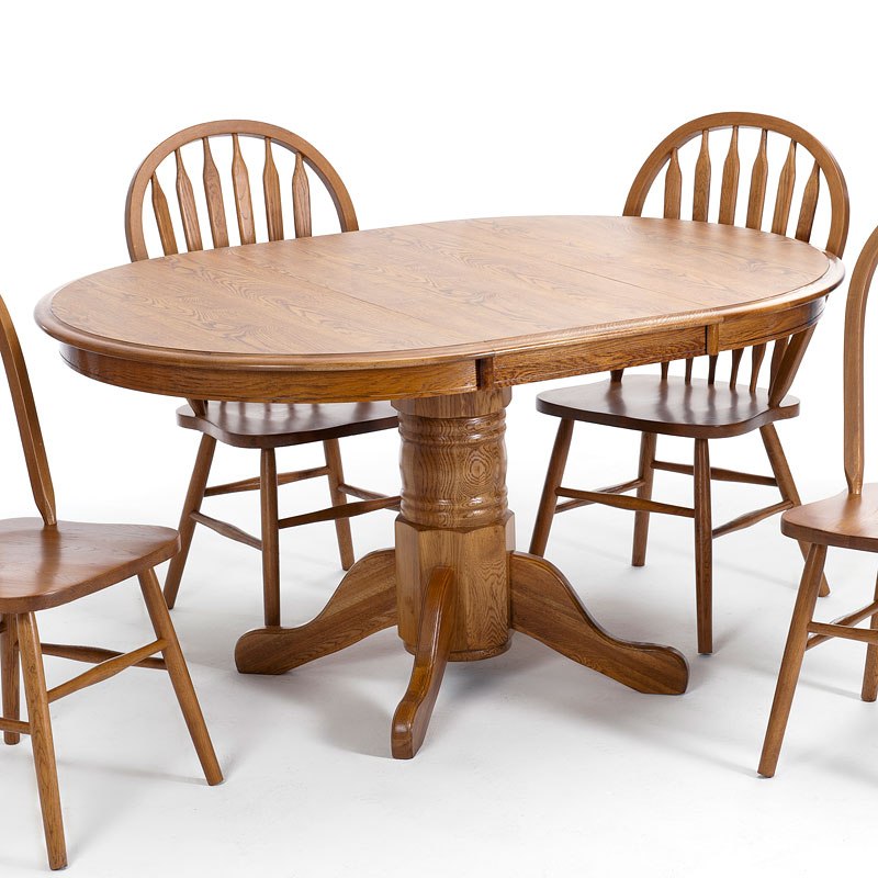 oak round dining table set