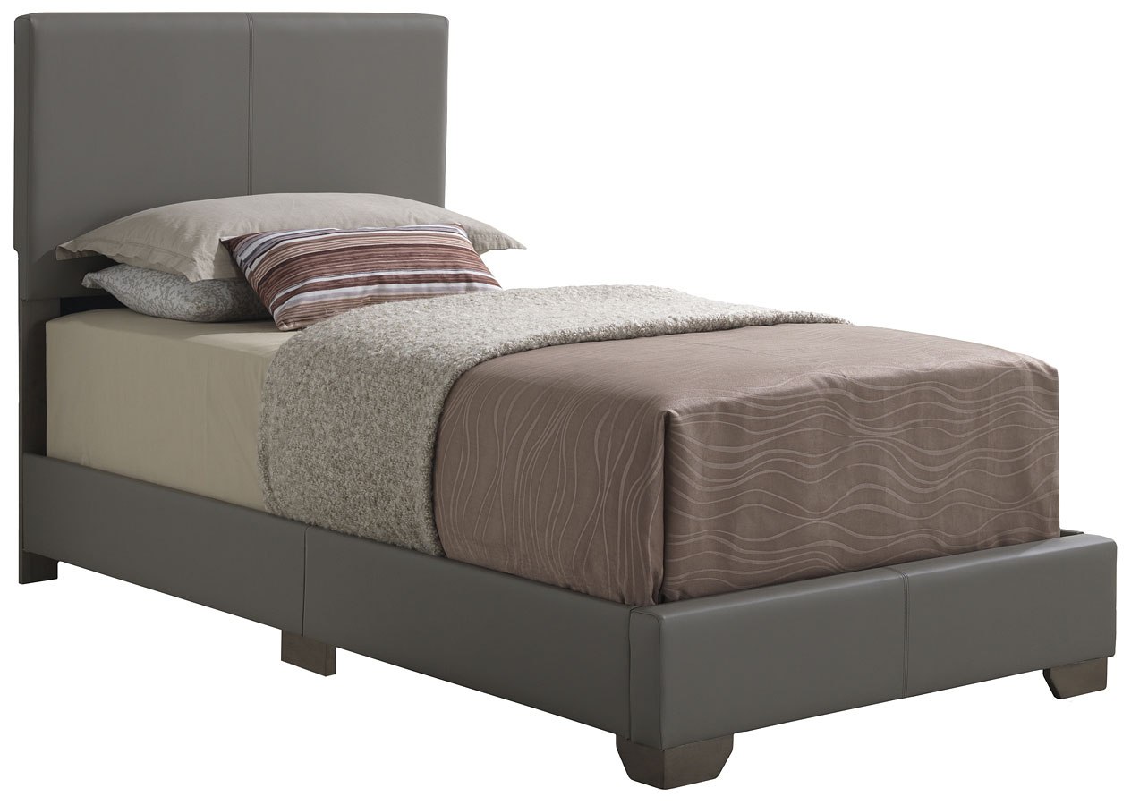 Aaron Youth Upholstered Bed (Gray) by Glory Furniture FurniturePick