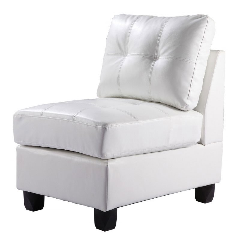 G207 Armless Chair White By Glory Furniture FurniturePick   G207 AC Armless Chair 1 