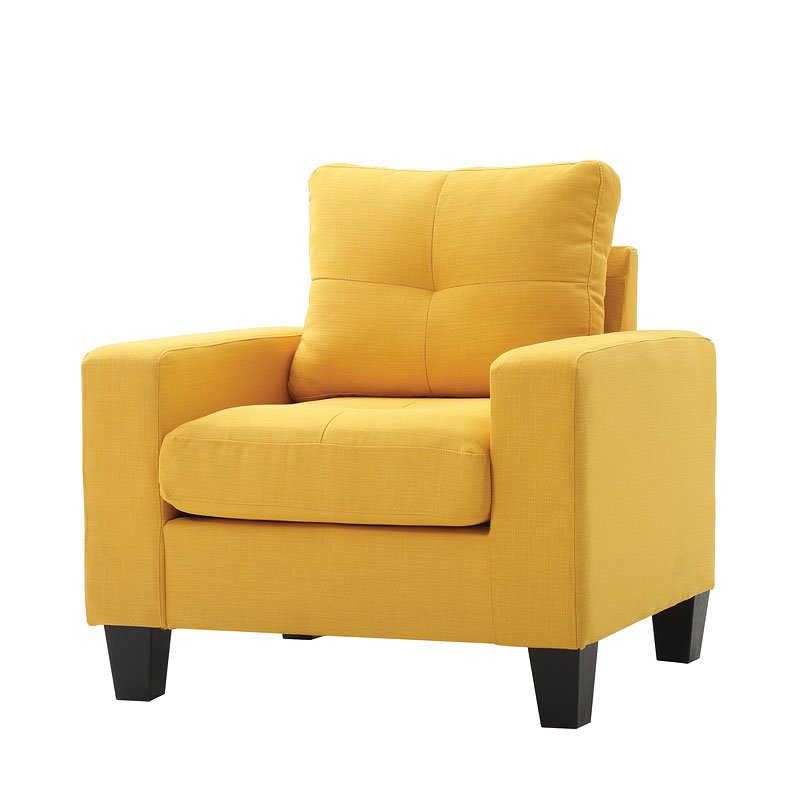 Newbury Club Chair (Yellow) by Glory Furniture | FurniturePick
