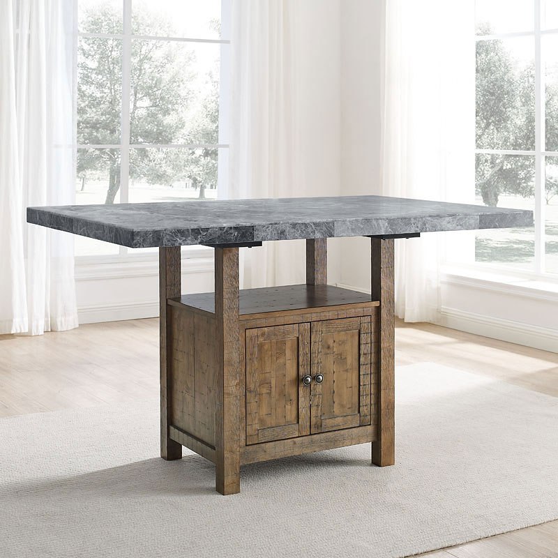 Grayson Counter Height Gray Marble Top Table by Steve Silver Furniture