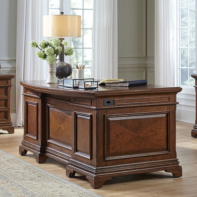 Hawthorne 72 Inch Curved Executive Desk by Aspenhome | FurniturePick