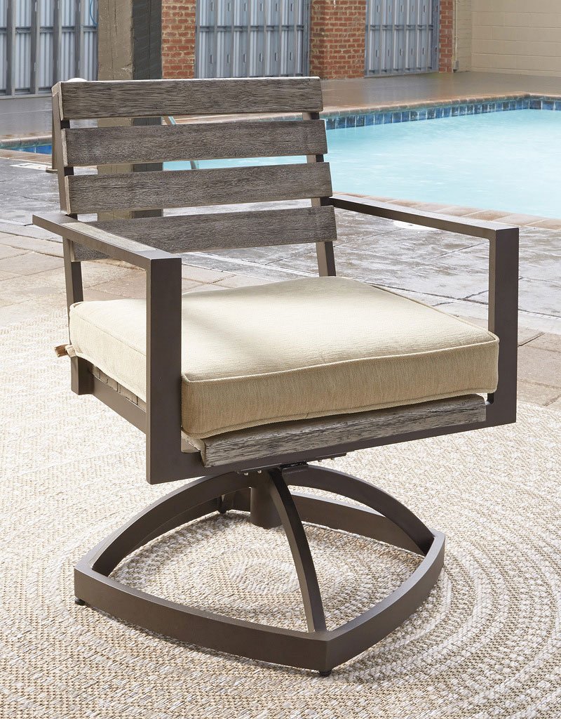 beachcroft patio set on Peachstone Outdoor Dining Set W Swivel Chairs By Signature Design By Ashley Furniturepick